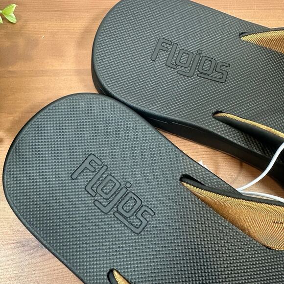 Flojos Men's Black Flip Flop Sandals Size 11 - Picture 5 of 6